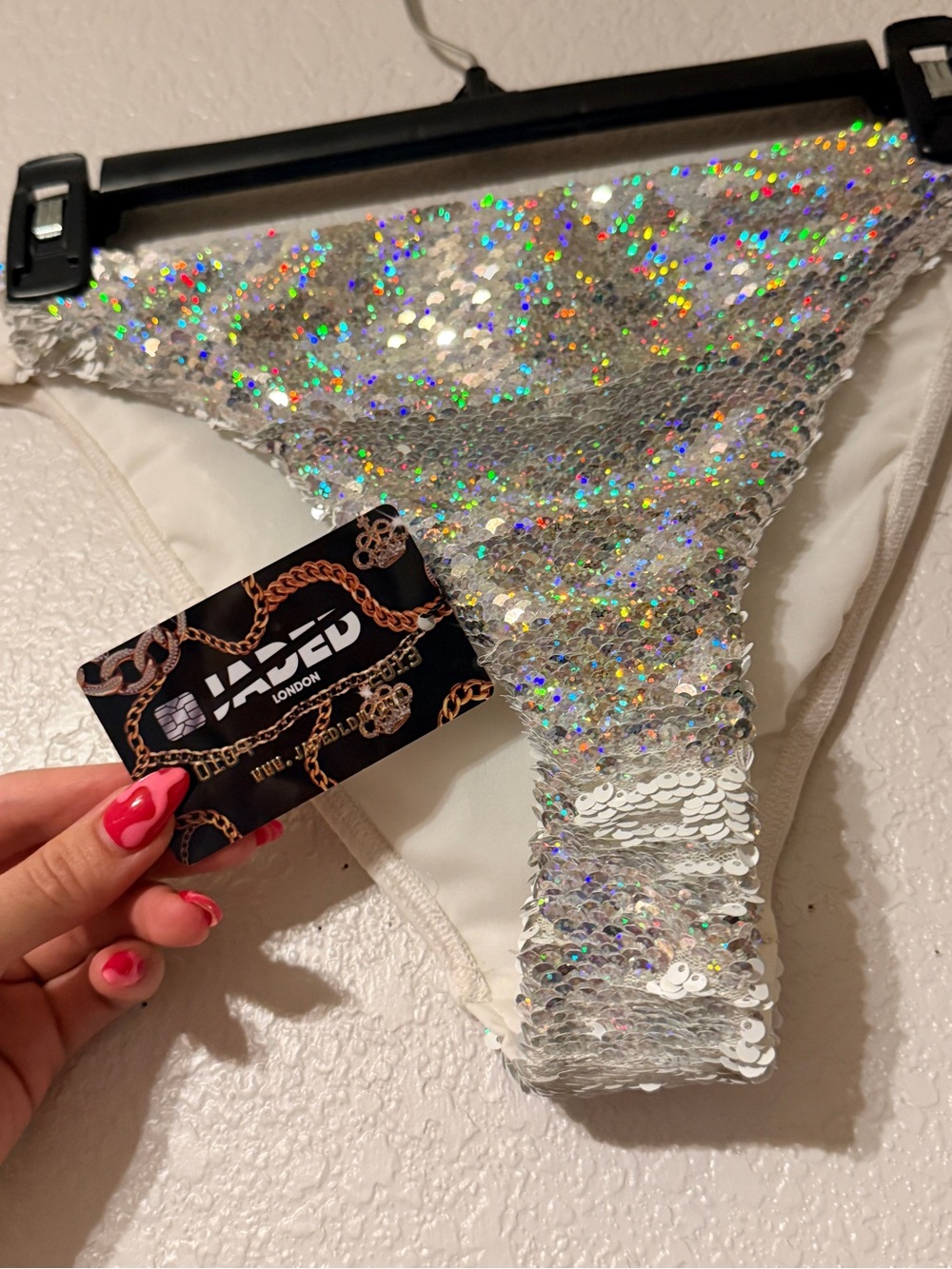 Jaded London Silver Sequin Rave Bottoms NWT